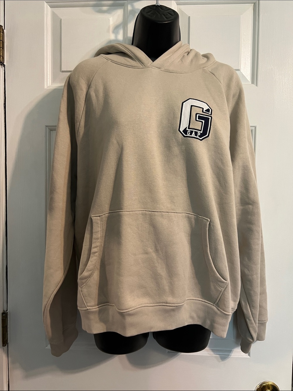 GAP Tan Hooded Pullover with Embroidered G Patch